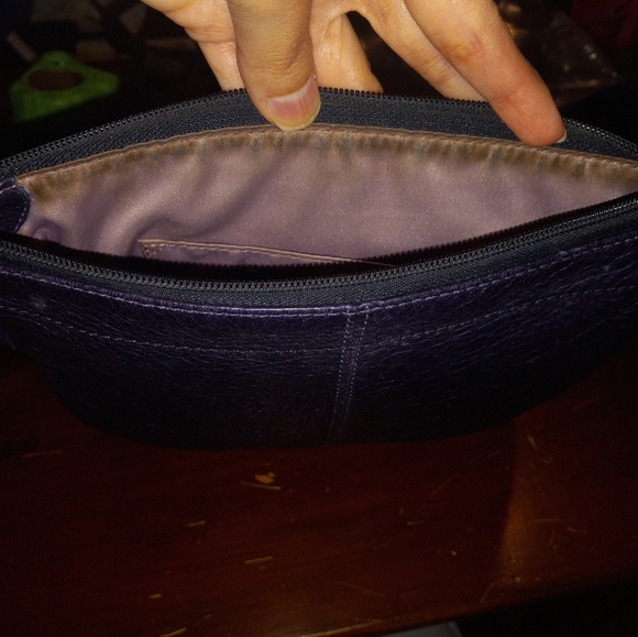 Coach Eggplant Purple Genuine Pebble Leather Crossbody w/LongGenuineLeatherStrap - Picture 7 of 12